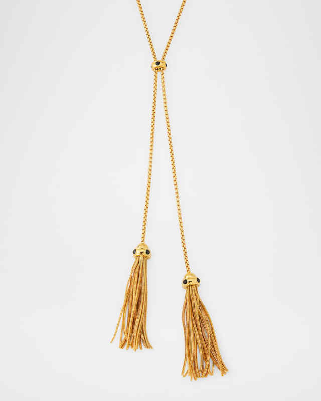 Crystal Tassel Lariat Necklace